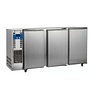 HorecaTraders Réfrigérateur de bar en acier inoxydable avec 3 portes | 579 litres | 206,5 x 56,5 x (H) 90,5 cm