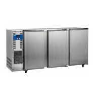 Réfrigérateur de bar en acier inoxydable avec 3 portes | 579 litres | 206,5 x 56,5 x (H) 90,5 cm