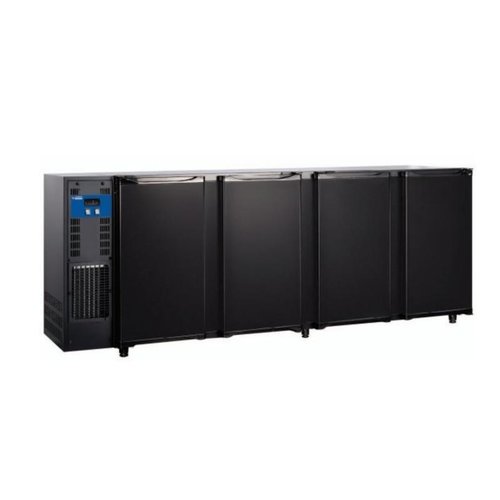  HorecaTraders Réfrigérateur bar 4 portes | 783 litres | 267,5 x 56,5 x (H) 90,5 cm 