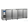 HorecaTraders Stainless Steel Bar Fridge with 4 Doors | 783 Liters | 267.5x56.5x(H)90.5cm