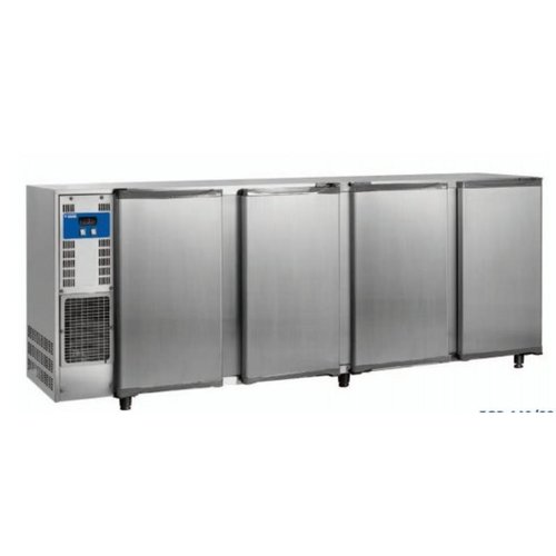  HorecaTraders Barkühlschrank aus Edelstahl mit 4 Türen | 783 Liter | 267,5 x 56,5 x (H) 90,5 cm 
