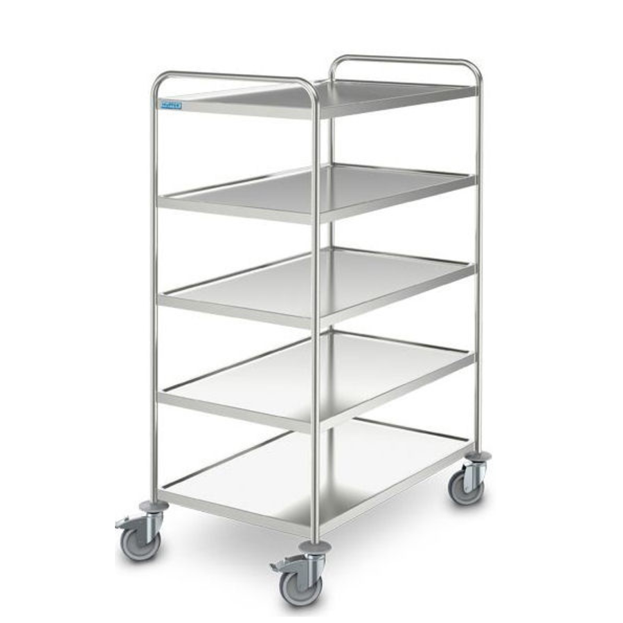 Chariot de service Hupfer | 5 étages | Acier inoxydable