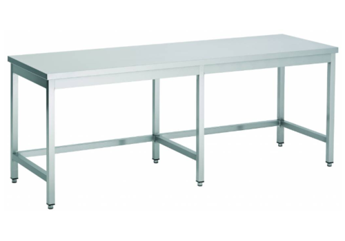  Combisteel Werktafel RVS Open Onderstel 80cm 4 Poots | 7 Formaten 