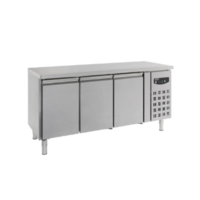 Banc de travail réfrigéré | 3 portes | Moteur droit | Acier inoxydable