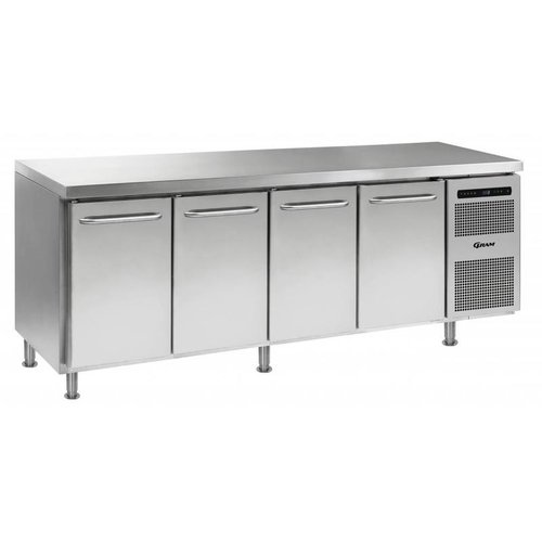  Gram Stainless steel freezer workbench 4 Doors | Grams GASTRO 07 F 2207 CMH AD DL / DL / DL / DR LM | 668L 