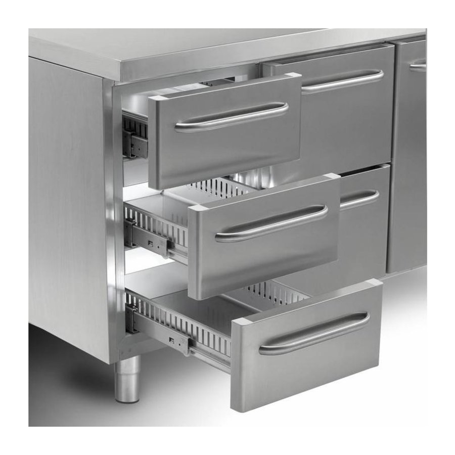 Stainless steel freezer workbench 4 Doors | Grams GASTRO 07 F 2207 CSG A DL / DL / DL / DR L2 | 668L