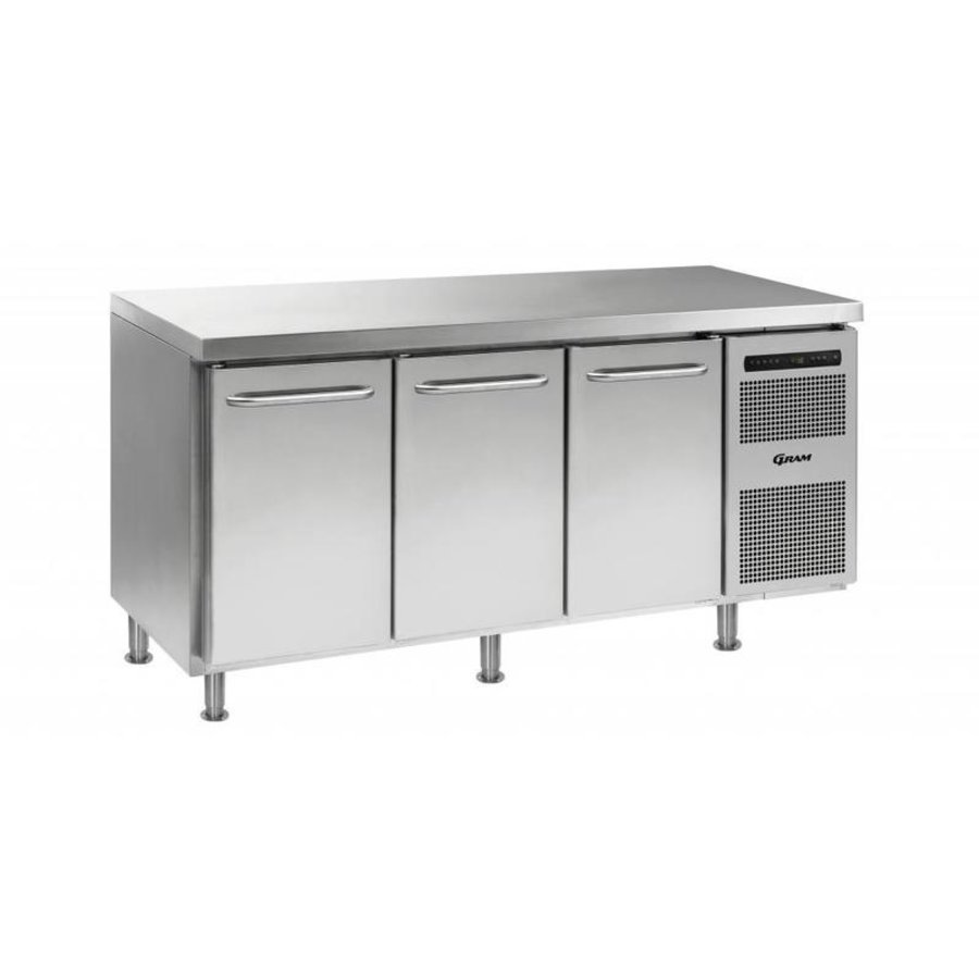 Stainless steel freezer workbench | 3 Doors | Gram GASTRO 07 F 1807 CMH AD DL/DL/DR LM | 506L