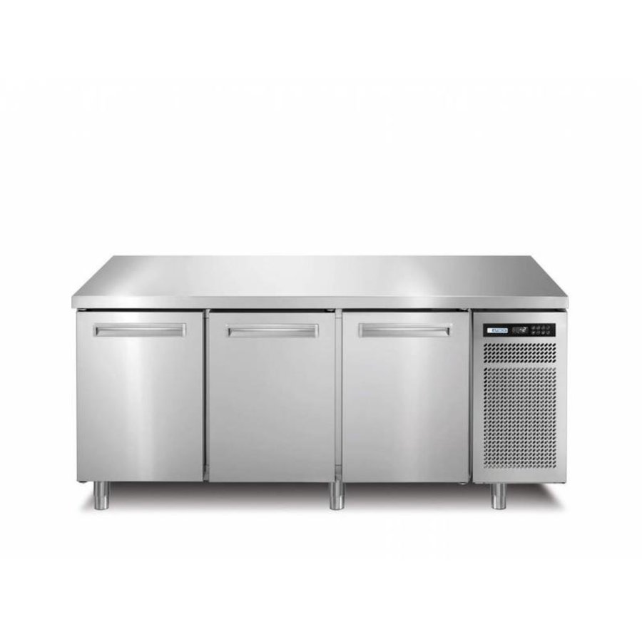 Établi de congélation en acier inoxydable | 3 portes | R290 | PRINTEMPS 703 I/A BT | 178x70x(H)90cm