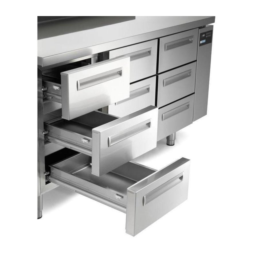 Établi de congélation en acier inoxydable | 3 portes | R290 | PRINTEMPS 703 I/A BT | 178x70x(H)90cm