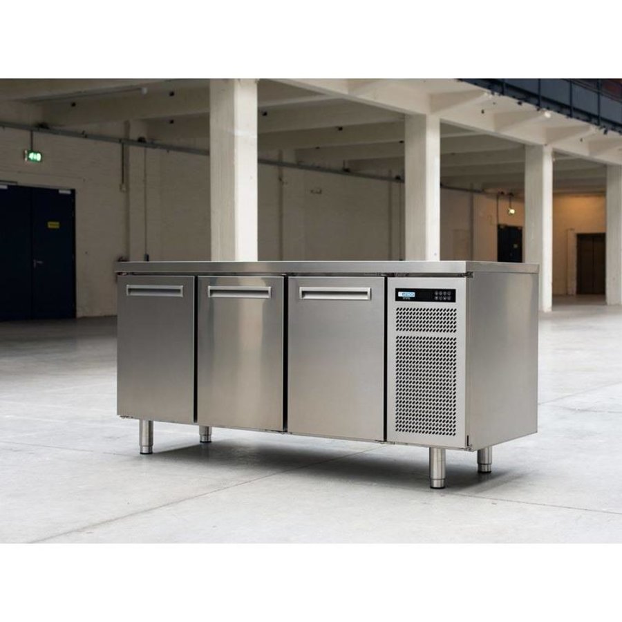 Établi de congélation en acier inoxydable | 3 portes | R290 | PRINTEMPS 703 I/A BT | 178x70x(H)90cm