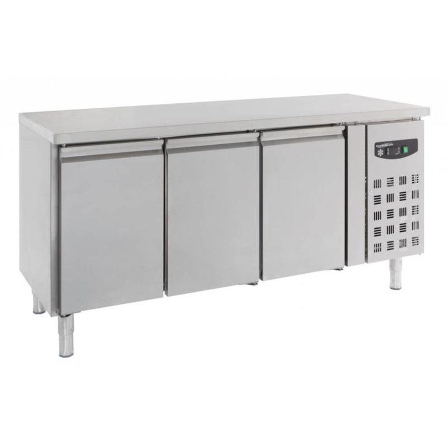 Établi de congélation en acier inoxydable | 3 portes | 402 litres | 180x70x(h)86cm
