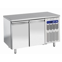 Établi de congélation en acier inoxydable | 2 portes | 260 L | 136x70x(h)88/90cm