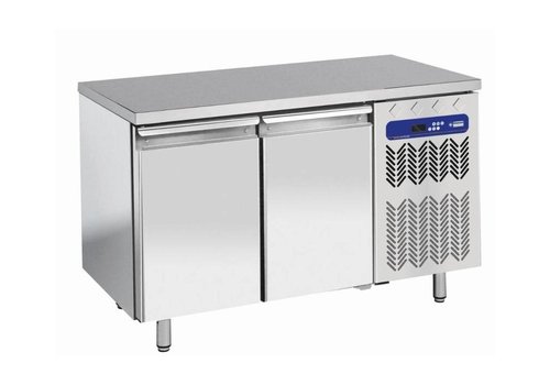  HorecaTraders Freezer workbench stainless steel 2 doors | 260 L | 136x70x (h) 88/90 cm 