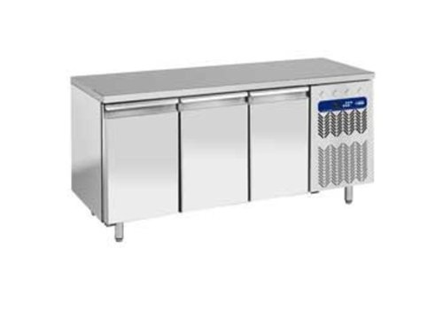  HorecaTraders Freezer table Ventilated-static | 3 Doors | 600x400mm 