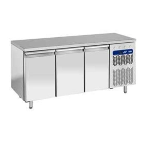  HorecaTraders Freezer table Ventilated-static | 3 Doors | 600x400 mm 