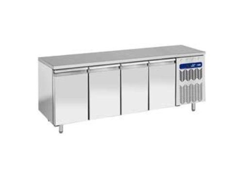  HorecaTraders Freezer table Ventilated - static | 4 Doors | 600x400 mm 