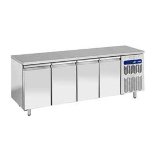  HorecaTraders Freezer table Ventilated - static | 4 Doors | 600x400 mm 