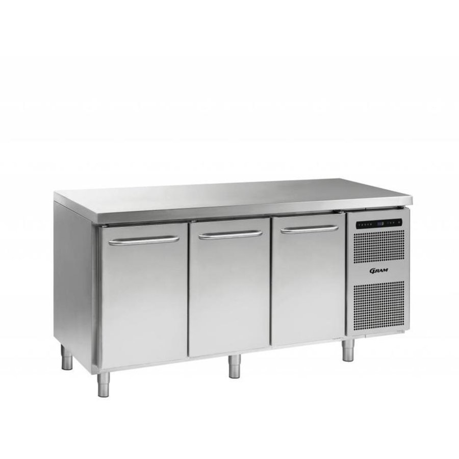 Stainless Steel Freezer Workbench 3 Doors | 506 Liters | Height Adjustable
