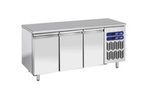  HorecaTraders RVS Werkbank met Koel/vries Combinatie | 3 Deurs | 1809x700x(h)880/900mm 