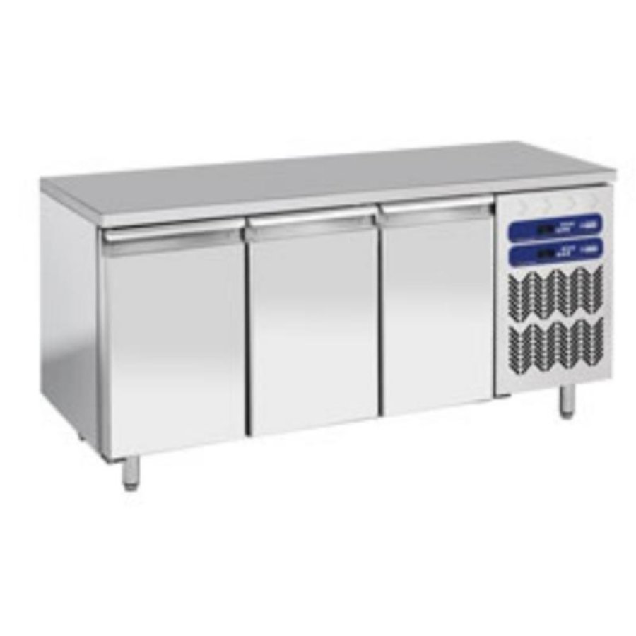 Stainless Steel Workbench with Fridge / Freezer Combination | 3 Doors | 1809x700x (h) 880 / 900mm