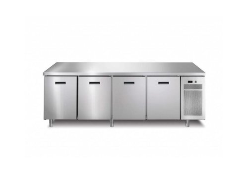  Afinox Établi de congélation | 4 portes | 218,2x70x(h)90cm | Avec ou sans plan de travail 