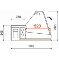 Refrigerated display counter | straight front glass 1000x930x (H) 660 mm