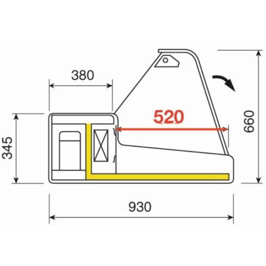 Refrigerated display counter | straight front glass 1000x930x (H) 660 mm