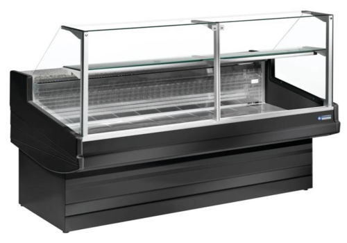  HorecaTraders Counter Black Elegance Plus Straight Glass | 4 formats 