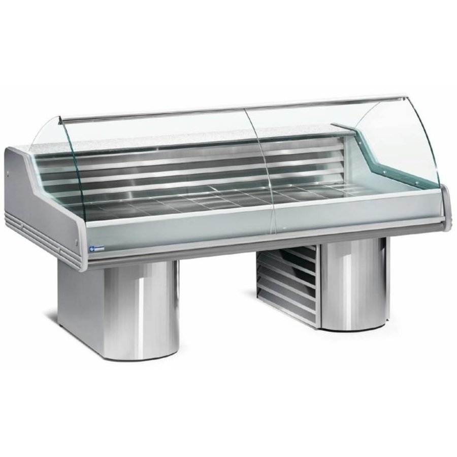 Vitrine Comptoir Poisson | Plan de travail en granit | 3000x1195x(h)1175mm