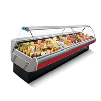 Refrigerated Display Counter with Lighting | Marble Worktop | DALLAS/3 VC 2500 | Arneg | 258x114.5x(H)125.6cm