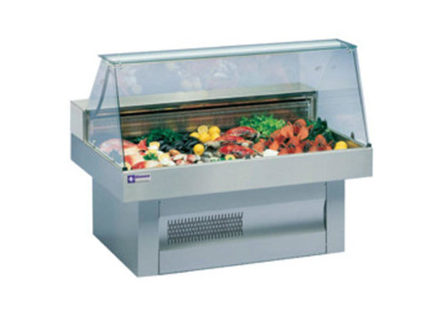  HorecaTraders Display Case Counter Fish | Curved Glass | Chilled 0 / +2 ÂºC | 1500x1000x(h)1195mm 