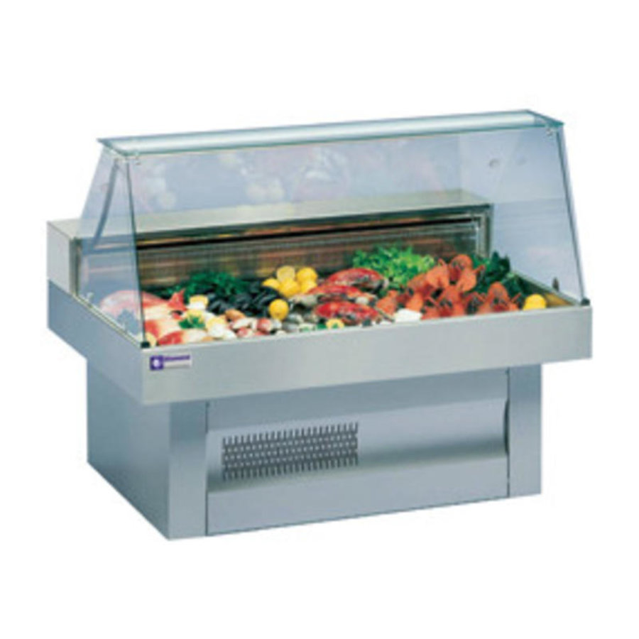 Vitrine Comptoir Poisson | Réfrigéré 0 / +2 ºC | 1500x1000x(h)1195mm