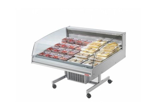  Oscartielle Vitrine réfrigérée | BANCARELLA SELF 125 | Libre-service | 4 roulettes pivotantes dont 2 avec freins | 128,8 x 122 x (H) 103 cm 