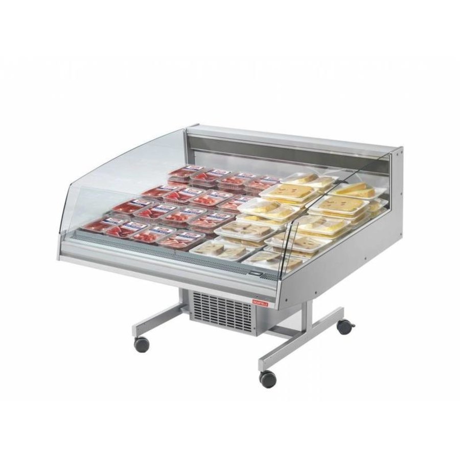 Vitrine réfrigérée | BANCARELLA SELF 125 | Libre-service | 4 roulettes pivotantes dont 2 avec freins | 128,8 x 122 x (H) 103 cm