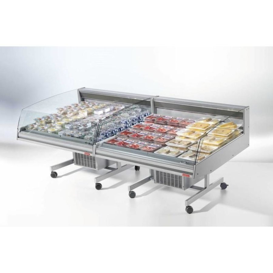 Vitrine réfrigérée | BANCARELLA SELF 125 | Libre-service | 4 roulettes pivotantes dont 2 avec freins | 128,8 x 122 x (H) 103 cm