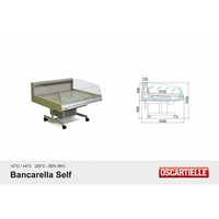 Koeltoonbank | BANCARELLA SELF 125 | Self Service | 4 Zwenkwielen waarvan 2 Geremd | 128,8x122x(H)103cm