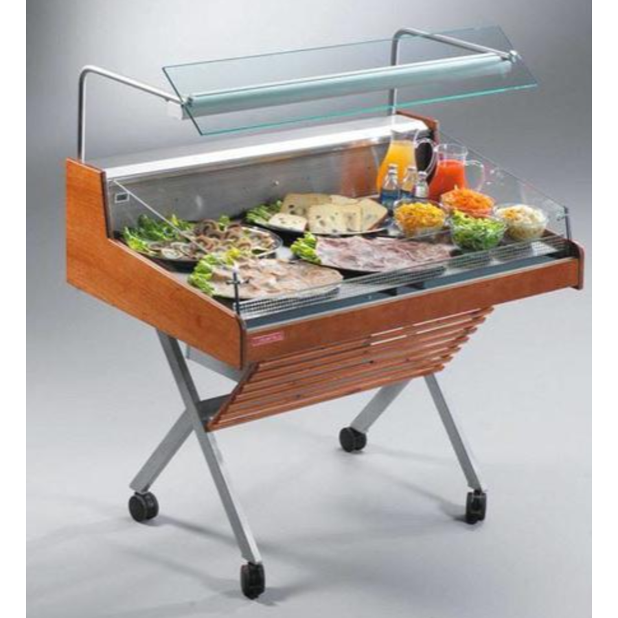 Vitrine réfrigérée avec structure en verre | Libre-service | Prêt à l'emploi | 126,2 x 84 x (H) 90,5 cm