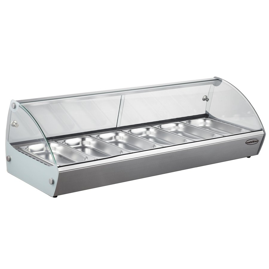 Vitrine chauffante 6x 1/3 GN | 1190x395x270(h)mm
