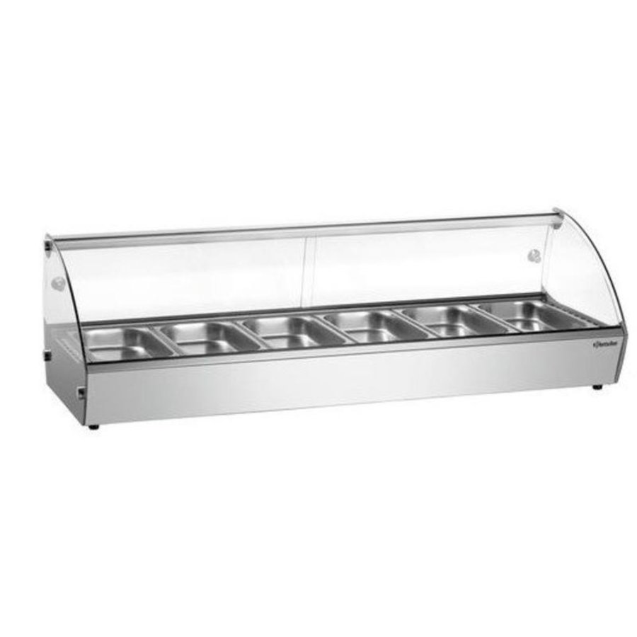 Vitrine chauffante | 1135x420x335(h)mm | 6x 1/3 GN