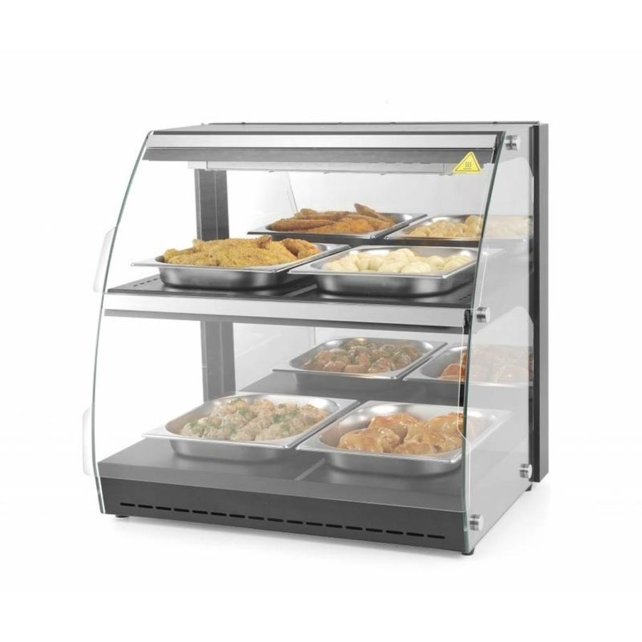 Vitrine chauffante à quartz | 625x467x(H)650mm | 4x GN 1/2