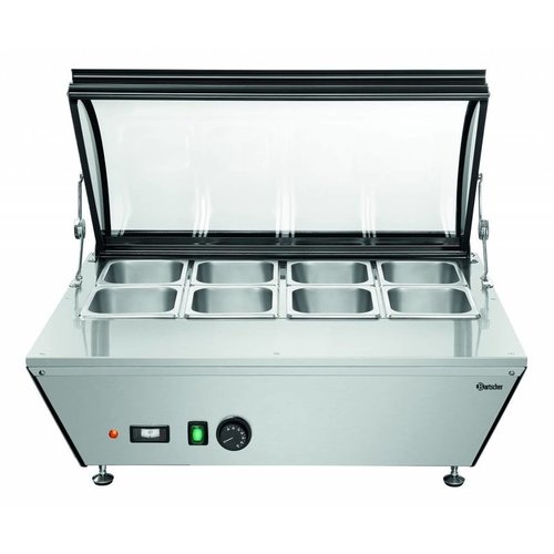  Bartscher Warming display case | 765x610x (H) 330mm | 8x 1/6 GN 