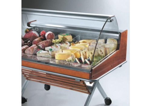  Oscartielle Vitrine réfrigérée avec structure en verre bombé | Libre-service | Prêt à l'emploi | 126,2 x 84 x (H) 110 cm 
