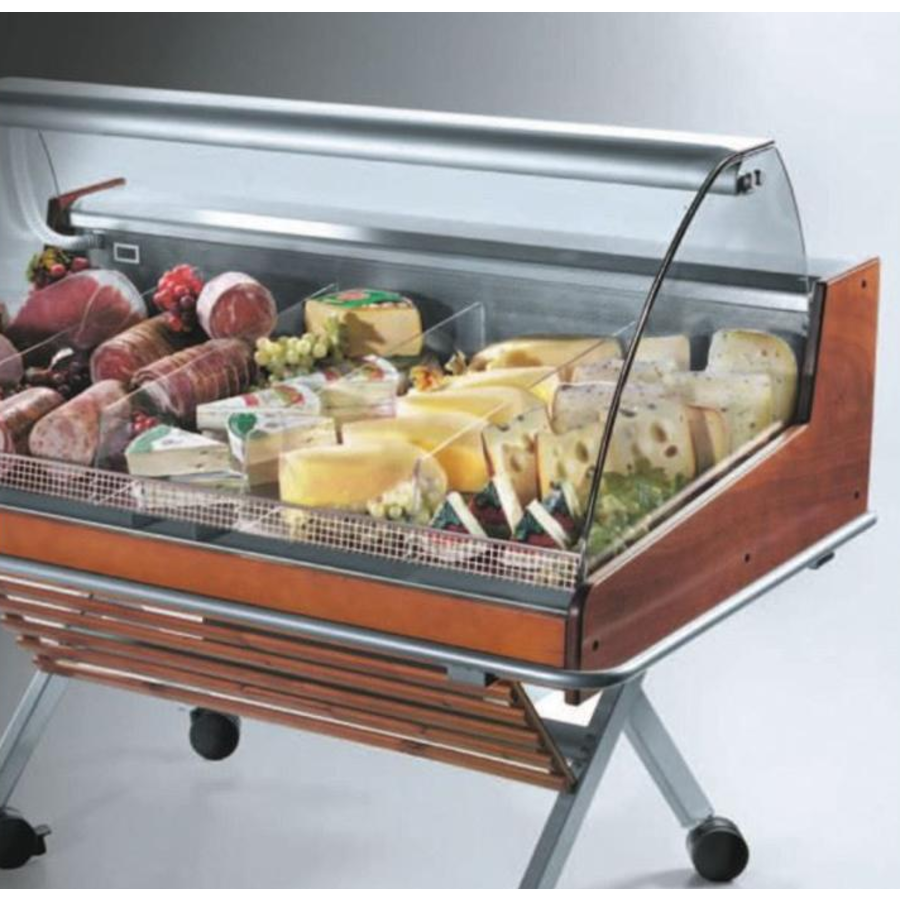 Vitrine réfrigérée avec structure en verre bombé | Libre-service | Prêt à l'emploi | 126,2 x 84 x (H) 110 cm