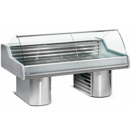  HorecaTraders Display Case Counter Fish | Granite Worktop | Chilled 0 / +2 ÂºC | 200x119,5x(h)117,5cm 