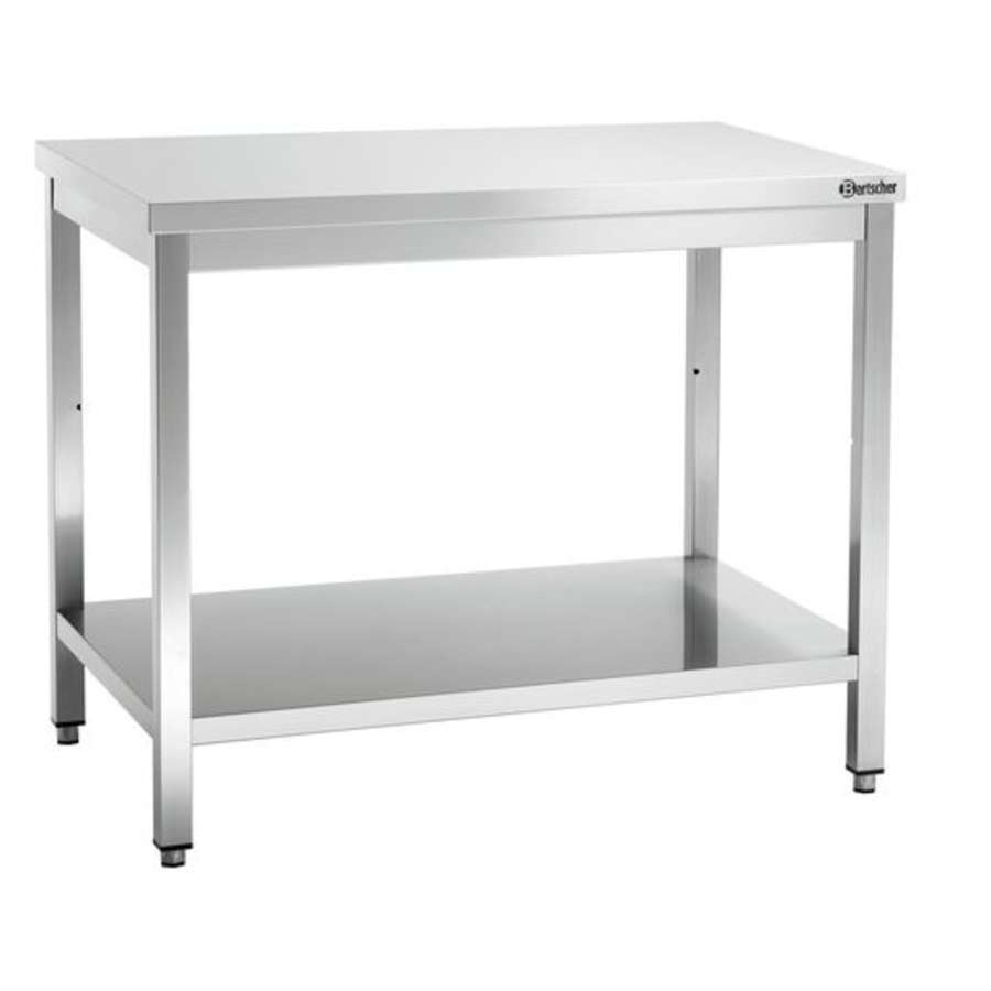 Stainless steel work table without splash edge | 70 cm deep | 5 formats