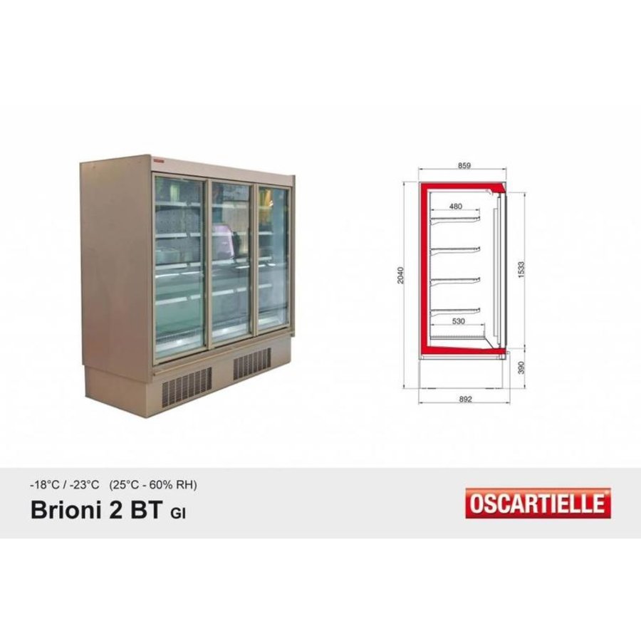 Wall freezer Hinged glass doors | Ready to plug (2 formats)