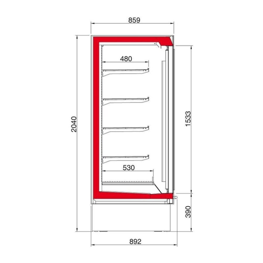 Wall freezer Hinged glass doors | Ready to plug (2 formats)