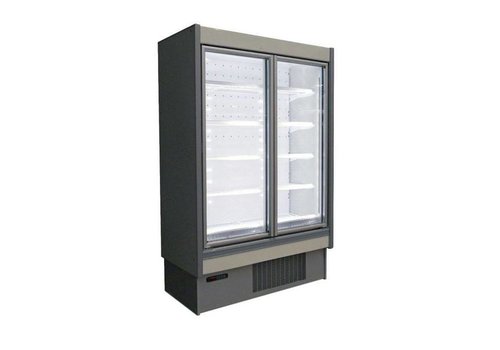  Oscartielle Wall freezer | White Aluminum | Glass Revolving Doors | Plug and play (2 formats) 