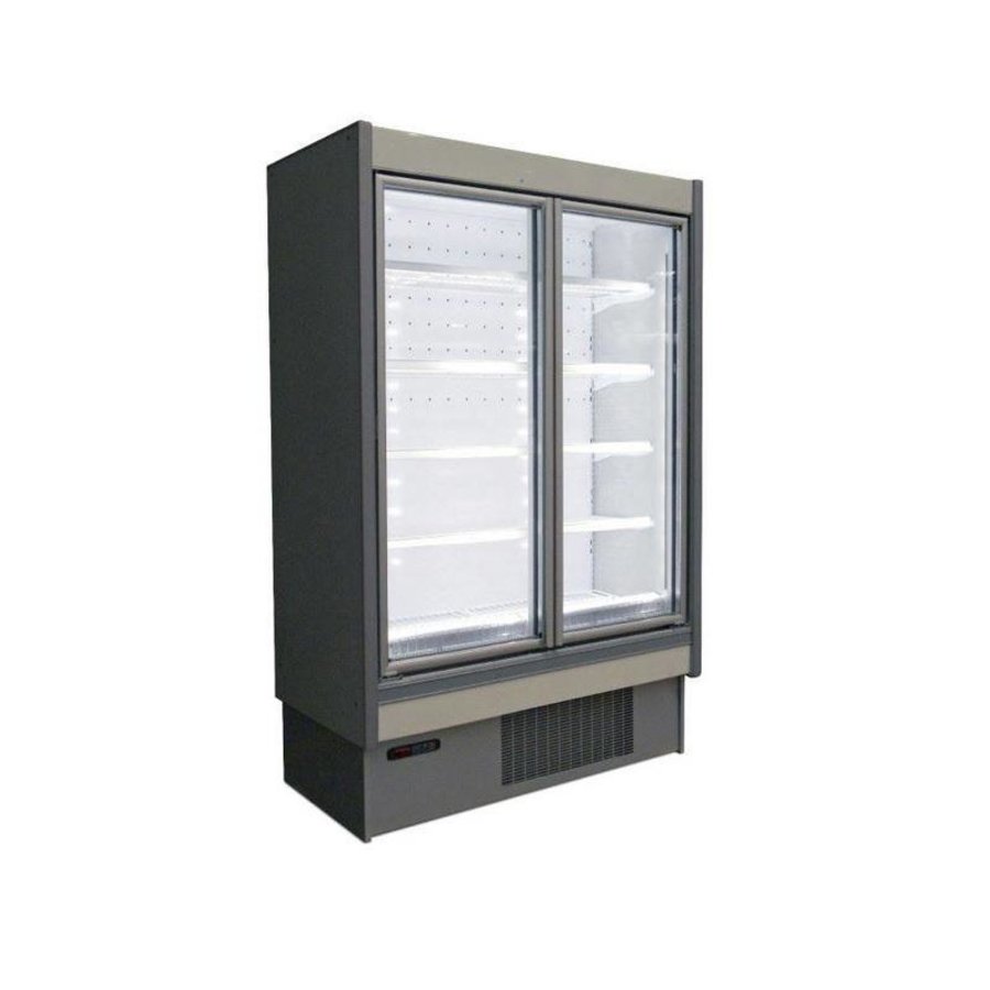 Wall freezer | White Aluminum | Glass Revolving Doors | Plug and play (2 formats)