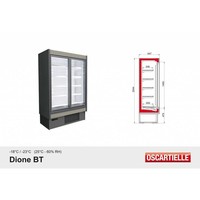 Wall freezer | White Aluminum | Glass Revolving Doors | Plug and play (2 formats)